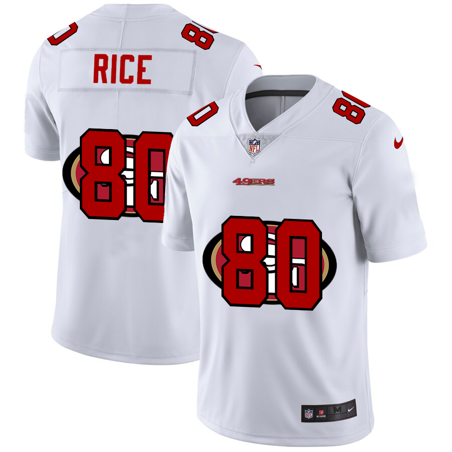 2020 New Men San Francisco 49ers #80 Rice white  Limited NFL Nike jerseys->oakland raiders->NFL Jersey